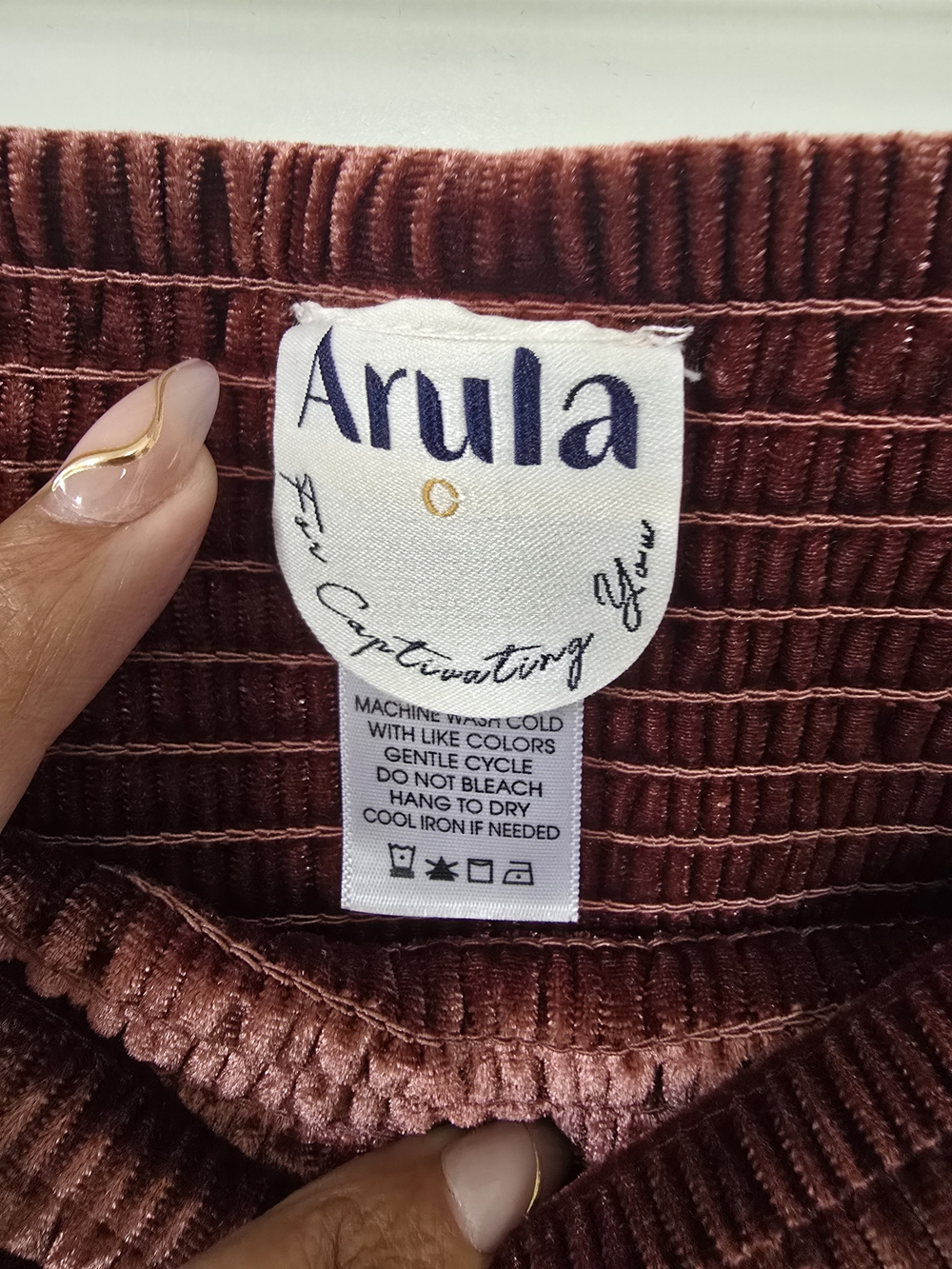 ARULA Velvet Smocked Ruffle Mini Skort - Picture 4 of 4